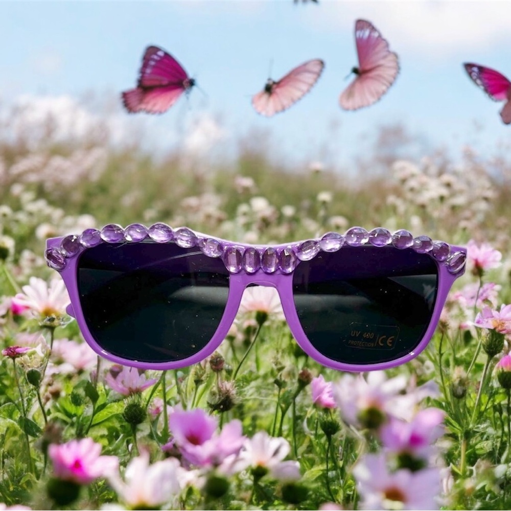 Sunglasses Purple Hand Designed - image 1